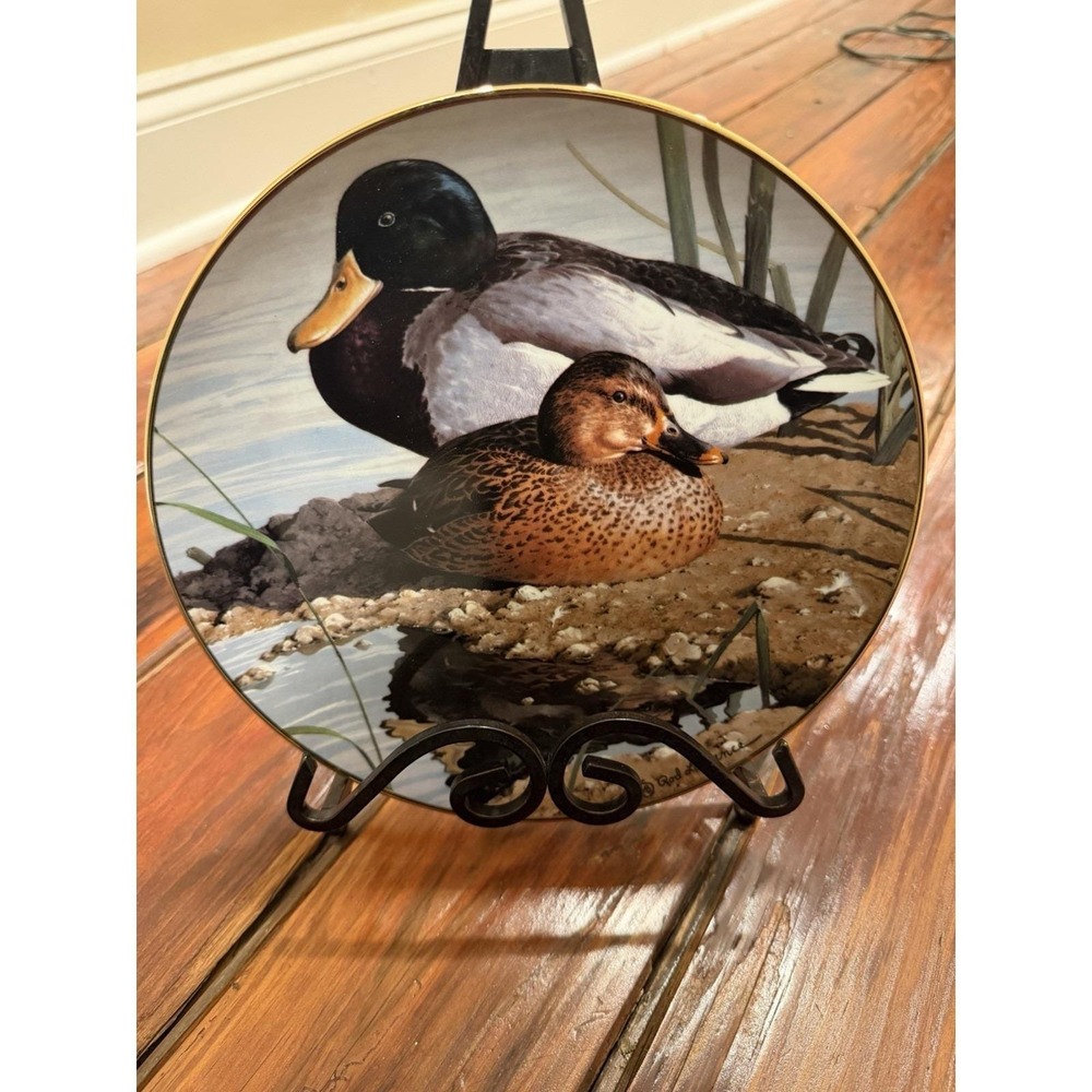 Mallard Pair Collector Plate Red Lawrence American Waterbirds Hamilton 1988